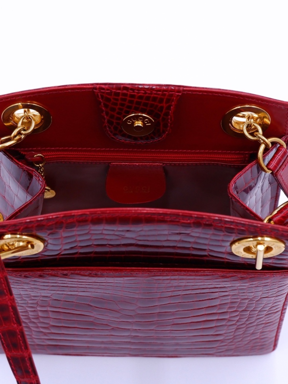 Gucci Burgundy Alligator Crossbody — 80's - Picture 8 of 13